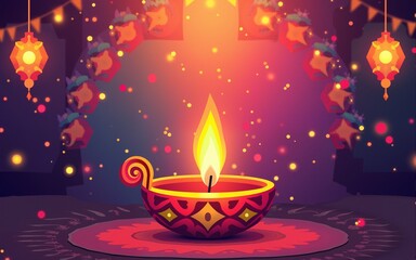 Social media post template for Diwali Celebration. Colorful neo geometric poster for Diwali Celebration. High quality