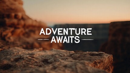 Motivational wall sign stating "Adventure Awaits," created with a minimalist and stylish touch for scenic poster applications.