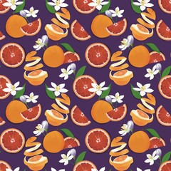 Orange garden purple background
