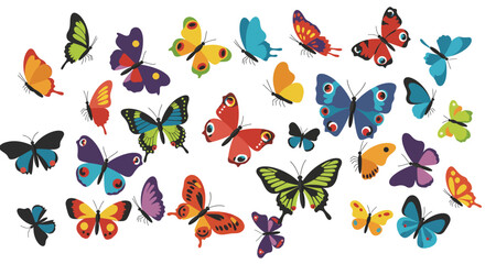 Colorful Butterfly Pattern – Vibrant Whimsical Insect Illustrations for Kids, Decor, and Nature-Themed Designs