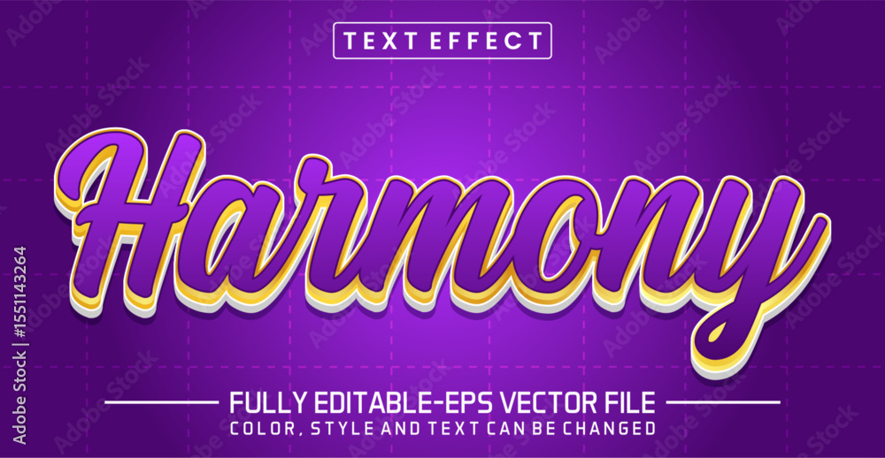 Poster harmony font text effect editable