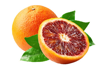 Blood orange isolated on transparent background