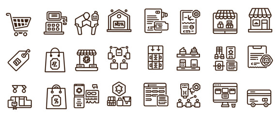 collection different buildings house including symbol icons set vector
