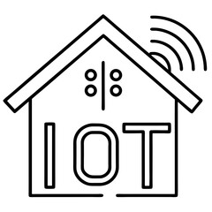 Internet of things iot smart home line art vector illustration 