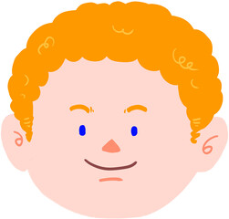 노란 곱슬머리 남자 아이