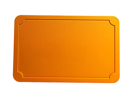 A blank orange card front with transparent background 