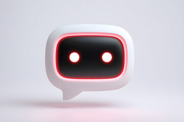 3d Illustration of Chatbot in Speech Bubble Shape, isolated on white background
