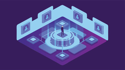 3d digital crypto transaction hub with glowing hol