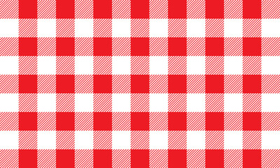 Gingham seamless pattern. Checkered texture for picnic blanket, tablecloth, plaid. Fabric geometric background, retro textile design. Vector illustration.