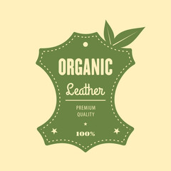 Leather craft, organic leather sign design. Vector illustration