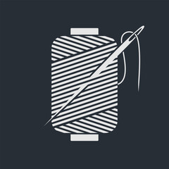 Sewing needle with thread spool. Vector illustration