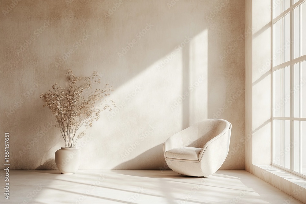 Poster an elegant and artistic background with soft, light tones, featuring minimalistic design elements an