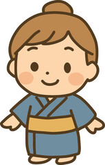 Japanese Style Spring Character Illustrations Set (Bento, Sakura, Yukata, Gift)일본식 봄 느낌 캐릭터 일러스트 모음 (봄 도시락, 벚꽃, 유카타, 선물)