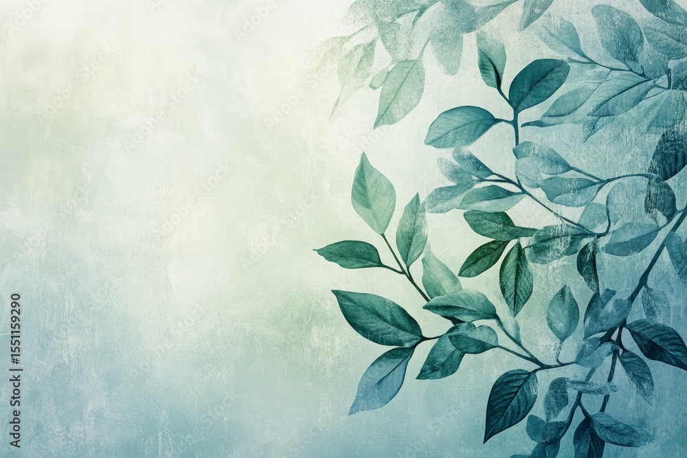 Aufkleber a nature-inspired background with a soft gradient of green and blue hues, blended with subtle textur