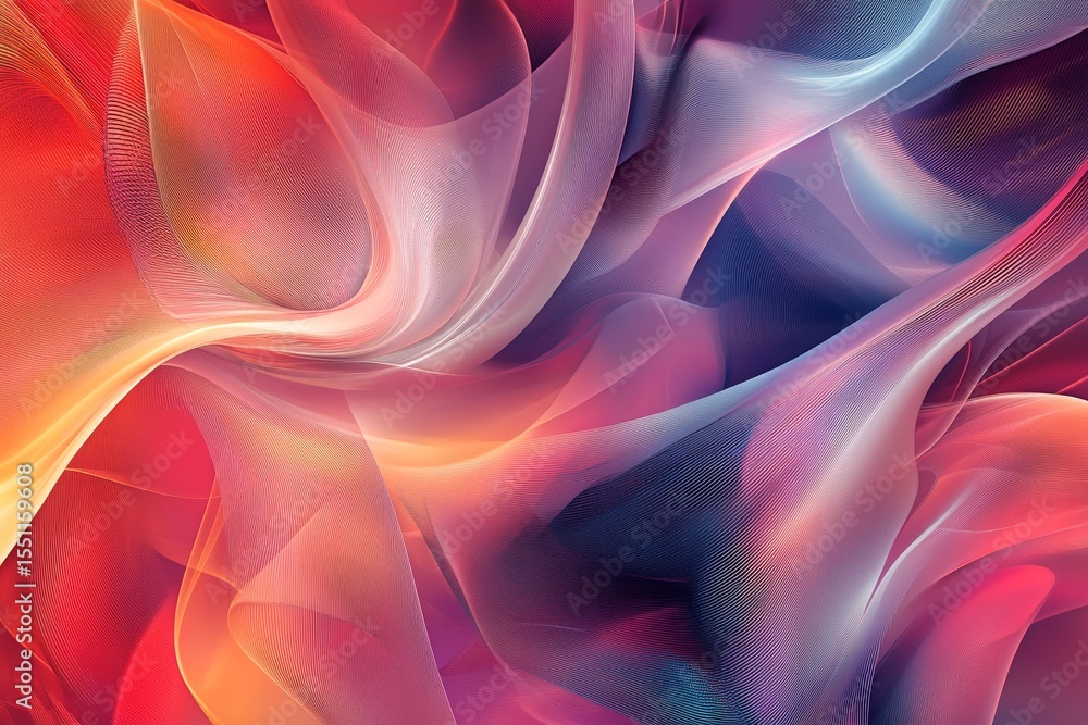 Poster a futuristic abstract design with fluid and dynamic shapes, vibrant gradients, and complex patterns,