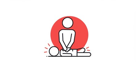 CPR First Aid Illustration: Chest Compressions