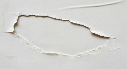 A hole in a white wall with a piece of paper partially visible inside the opening.ai generated