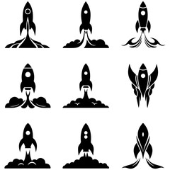 A dark and aggressive collection of predatory starship silhouettes for intense sci-fi themes