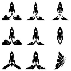 The final word in space vehicle icons, a huge and diverse collection of rocket silhouettes