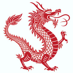 Stylized depiction of a mythical dragon, a symbol of power and good fortune
