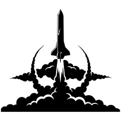 A streamlined and modern rocket silhouette for corporate branding that values speed, tech, and efficiency