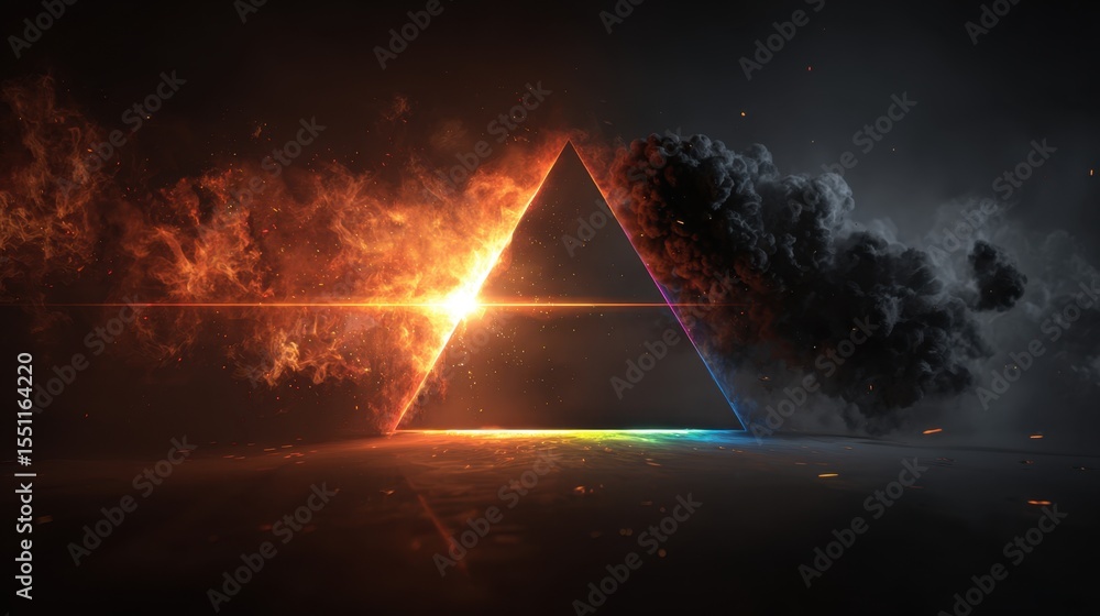 Poster abstract triangle of contrasts: a mesmerizing, abstract composition featuring a striking triangular 