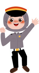funny cartoon police woman hijab