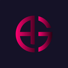 AG Letter Round Shape Modern Logo Design