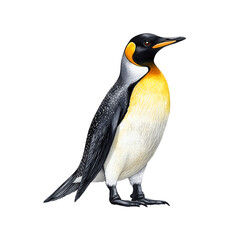 Fototapeta premium Black-capped kingfisher isolated in nature, a striking contrast to the emperor penguin of Antarctica's cold, white ice