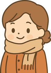 Japanese Style Autumn Character Illustrations Set (Persimmon, Fallen Leaves, Scarf, Hot Drink)일본식 가을 감성 캐릭터 일러스트 모음 (감, 낙엽, 목도리, 따뜻한 음료)