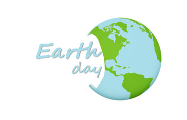 Fototapeta premium Earth Day celebration graphic with planet globe and text, environmental concept for conservation, ecology and saving our amazing world