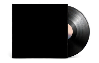 Black Vinyl Record With Blank