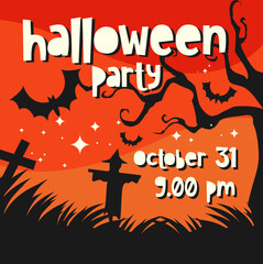 Spooky Halloween Party Invitation October 31st, 900 PM
