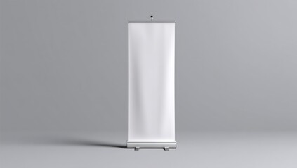 Roll-up display stand mockup, with ample space for text, ideal for event promotions and advertising.