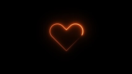 neon heart beat with love icon animation,Broken heart animation.Glowing neon line Heart in hand icon Hand giving love symbol animated. - Powered by Adobe