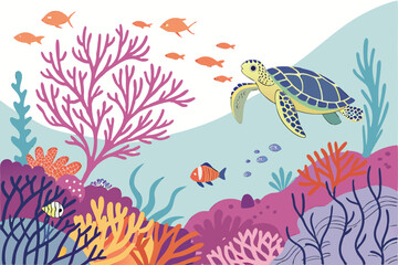 Obraz premium seamless background with fishes
