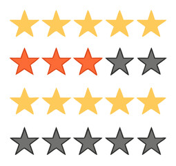 Five stars. Rating sign. Vector illustration