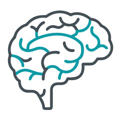 Brain line icon. Vector illustration