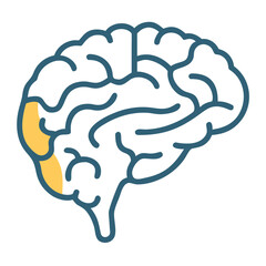 Brain line icon. Vector illustration