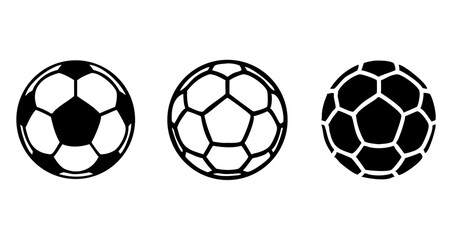 Fototapeta premium Soccer football ball icon set. Vector illustration