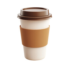 3d illustration of cartoon coffee paper cup