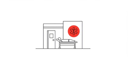 Emergency Room Illustration: Medical Care and Hospital Setting