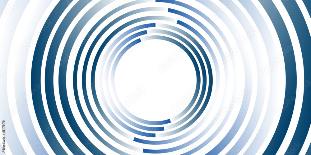 Poster Blue minimal circular abstract dynamic lines isolated on white background. Future technology banner concept. vector illustration. Abstract Computer technology background. network visual connection.	