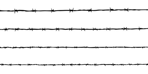 Barbed wire silhouette. Vector illustration