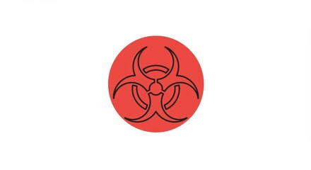 Biohazard Symbol on Red Circle: Warning Sign
