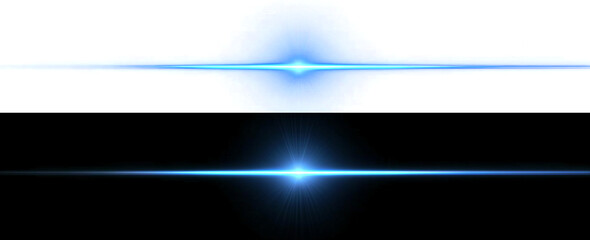 Fototapeta premium Moving blue light streak ray