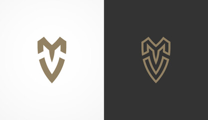 Letter MV Logo Design, Elegant letter MV Monogram Logo with two style, usable for brand and company logos, vector illustration