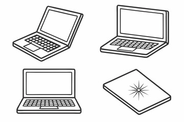 Premium 3D Laptop Vector Art with Multiple Angles for Web Development and Tech Projects
