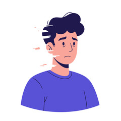 Sad Man Disintegrating Conceptual Illustration of Mental Health Issues and Dissociation