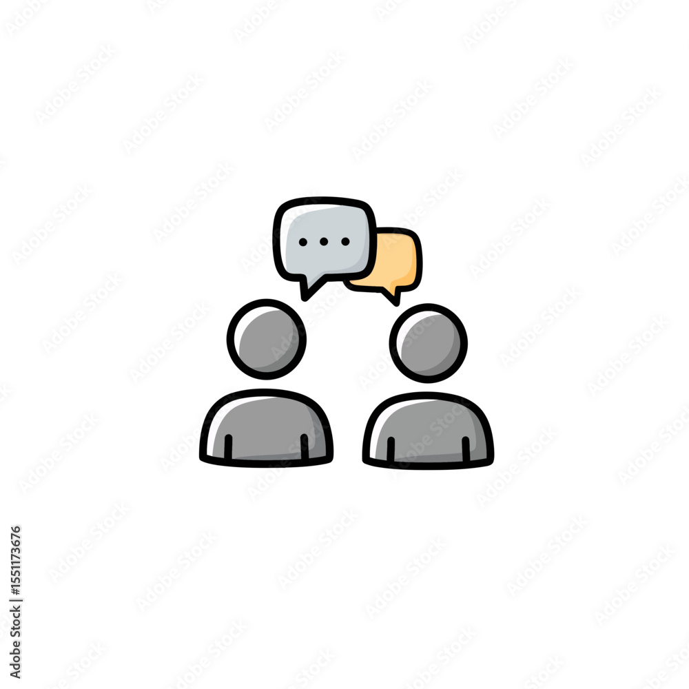Poster professional business communication discussion icon vector graphic simple illustration meeting inter